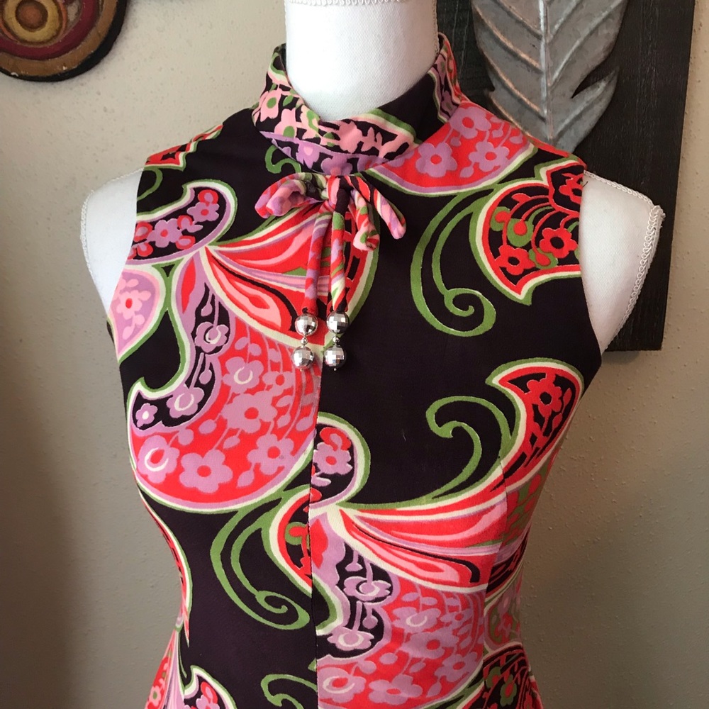 vintage retro maxi dress - Picture 4 of 5